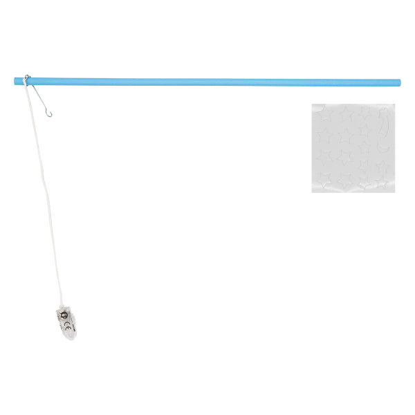 Latarnia na kiju ze światłem LED Niebieska z naklejkami świecącymi w ciemności Drewno 40 cm