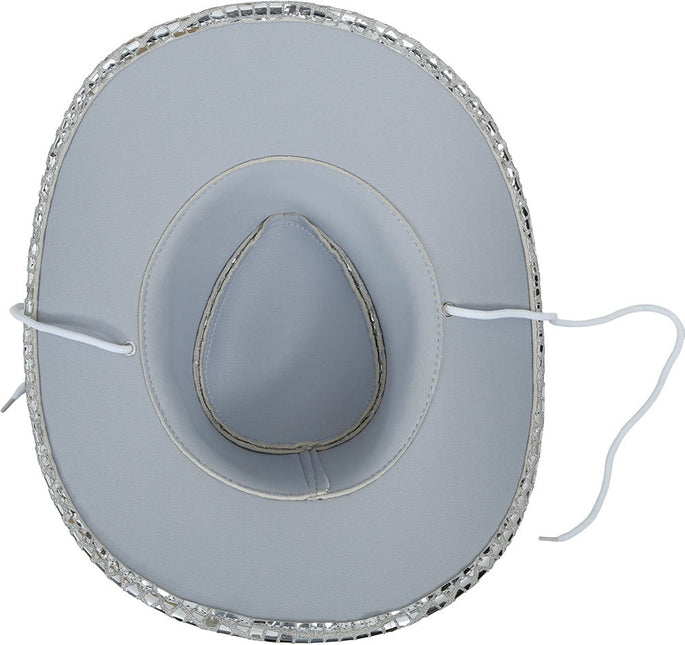 80s silver disco cowboy hat, adult van Fiestas Guirca koop je bij Partywinkel