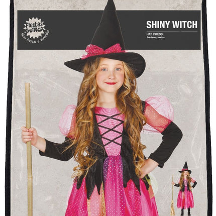 Kostium na Halloween Dziecięca Czarownica Różowy