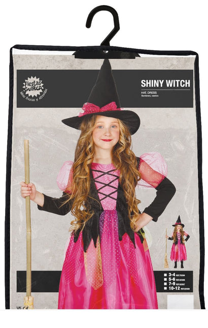 Kostium na Halloween Dziecięca Czarownica Różowy