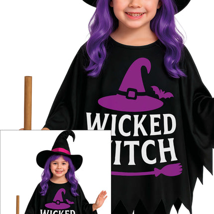 Ponczo na Halloween dla dzieci – czarownica