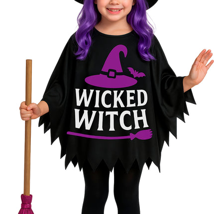 Ponczo na Halloween dla dzieci – czarownica