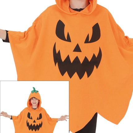 Poncho na Halloween dla dzieci z motywem dyni