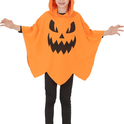Poncho na Halloween dla dzieci z motywem dyni