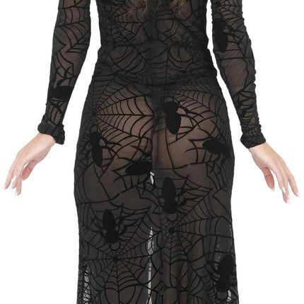 Sukienka na Halloween – czarna, damska, w stylu gotyckim, z koronką
