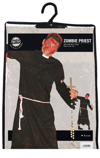Kostium Zombie na Halloween Kapłan męski L