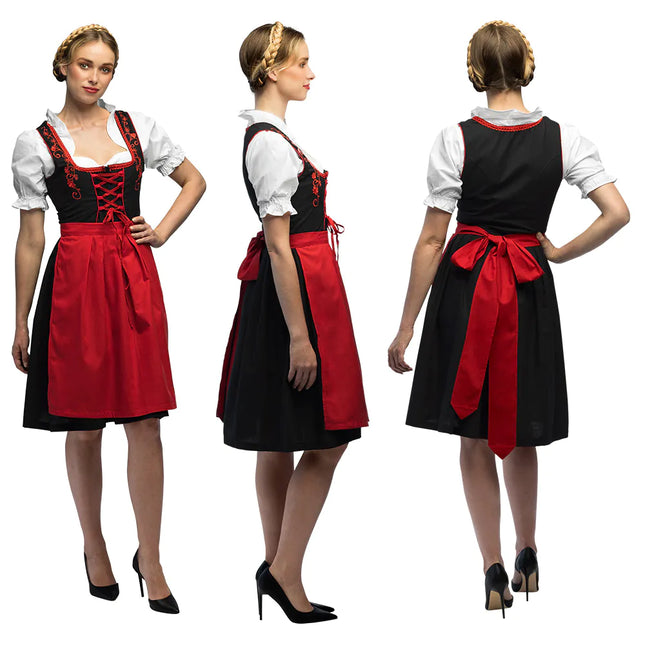 Czerwona sukienka Dirndl Oktoberfest Frau Fischer