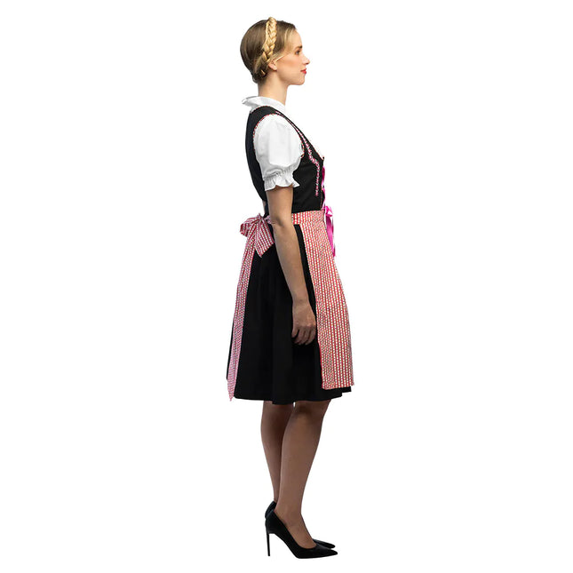 Czerwono-czarna sukienka Dirndl Oktoberfest Ladies