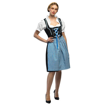 Czarno-niebieska sukienka Dirndl Oktoberfest Ladies