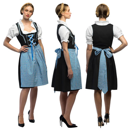 Czarno-niebieska sukienka Dirndl Oktoberfest Ladies