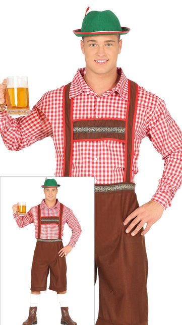 Kostium na Oktoberfest czerwono-brązowy męski