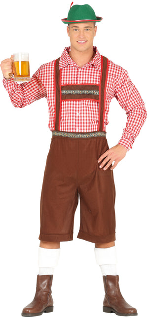 Kostium na Oktoberfest czerwono-brązowy męski