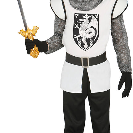 Kostium średniowiecznego rycerza dla dziecka srebrny