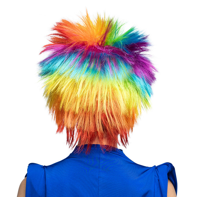 Punky tęczowa peruka