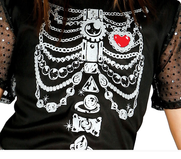 Kostium na Halloween Sukienka dziecięca Szkielet Diament