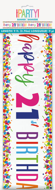Baner urodzinowy 21 lat 2,74 m