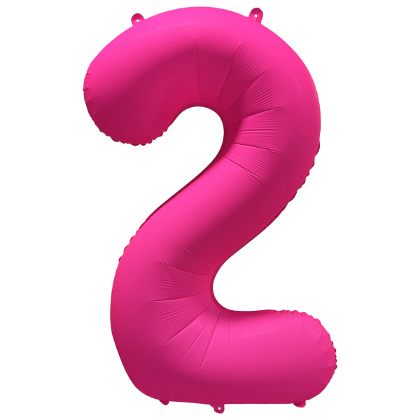 Balon z figurką na 2 lata Neon Różowy Pusty 86cm