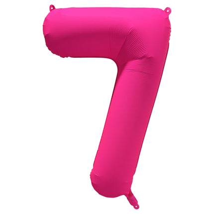 Balon z figurką na 7 lat Neon Różowy Pusty 86cm