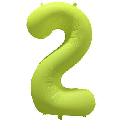 Balon z figurką na 2 lata Neon Żółty Pusty 86cm