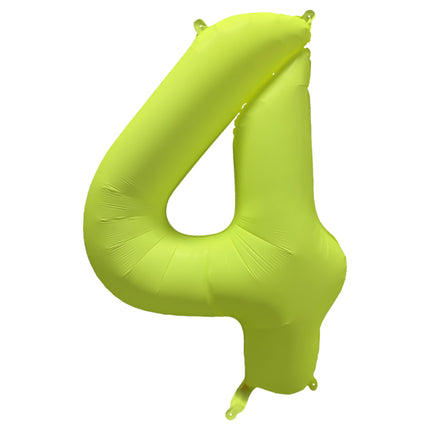 Balon z figurką na 4 lata Neon Żółty Pusty 86cm