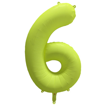 Balon z figurką na 6 lat Neon Żółty Pusty 86cm