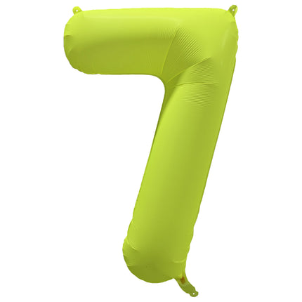 Balon z figurką na 7 lat Neon Żółty Pusty 86cm