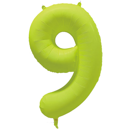 Balon z figurką na 9 lat Neon Żółty Pusty 86cm