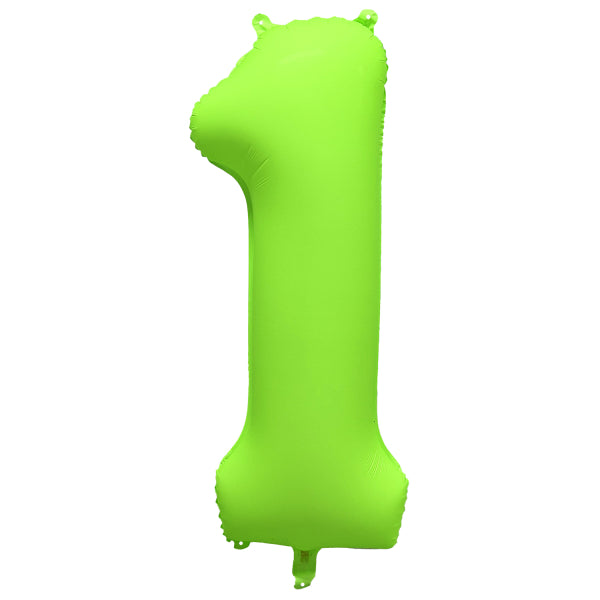 Balon z figurką na 1 rok Neon Zielony Pusty 86cm