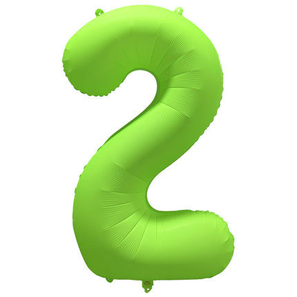 Balon z figurką na 2 lata Neon Zielony Pusty 86cm