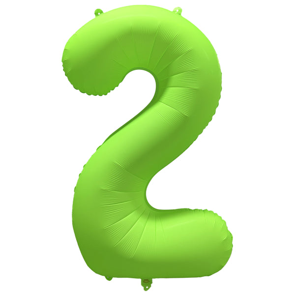 Balon z figurką na 2 lata Neon Zielony Pusty 86cm