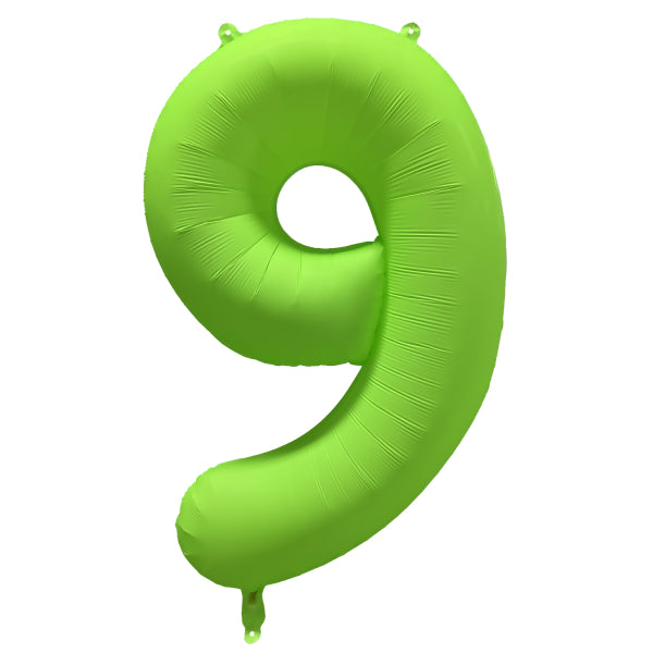 Balon z figurką na 9 lat Neon Zielony Pusty 86cm