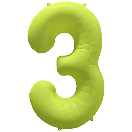 Balon z figurką na 3 lata Neon Żółty Pusty 86cm
