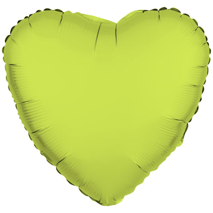 Balon helowy serce neonowożółty pusty 43 cm