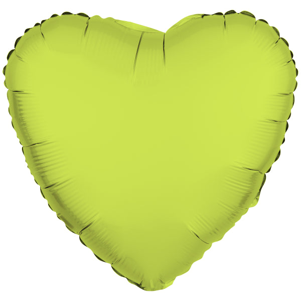 Balon helowy serce neonowożółty pusty 43 cm