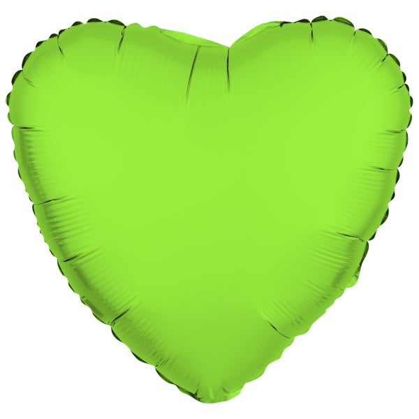Balon helowy serce neonowy zielony pusty 43cm