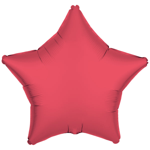 Balon helowy gwiazda czerwony neonowy pusty 48 cm