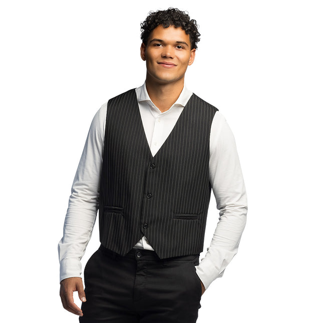 Gilet Pinstripe czarny (L/XL)