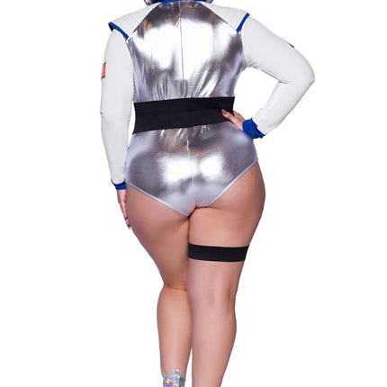 Kombinezon astronauty Biało-srebrny body damskie Leg Avenue
