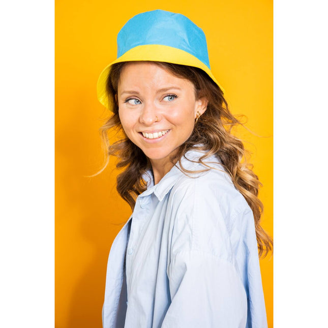 Kapelusz rybacki Colorblock niebieski/żółty