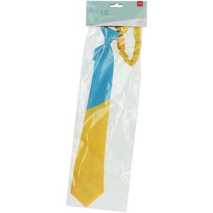 Krawat Colorblock niebieski/żółty