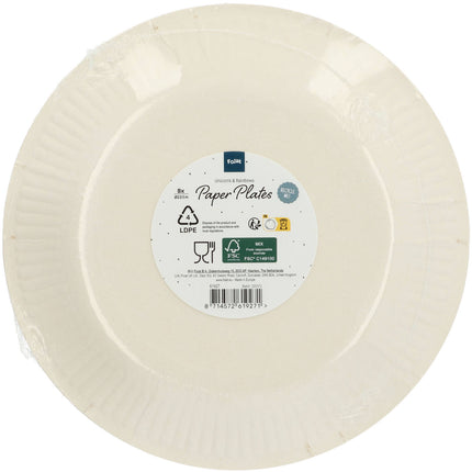 Papierowe talerzyki - Jednorożce i tęcze - 23 cm - 8 sztuk