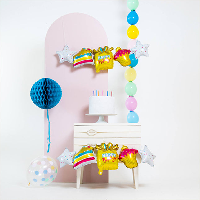 Balony foliowe girlanda "Happy Birthday" - 2 szt
