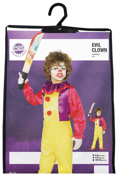 Halloweenowy kostium klauna dla dziecka