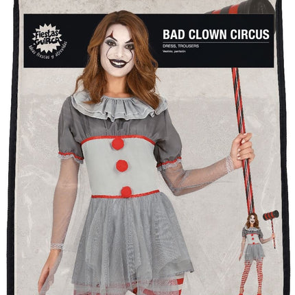 Kostium zabójczego klauna na Halloween dla kobiet
