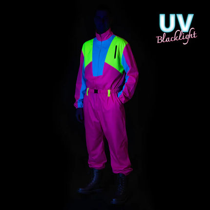 Różowy kombinezon narciarski męski Uv Blacklight