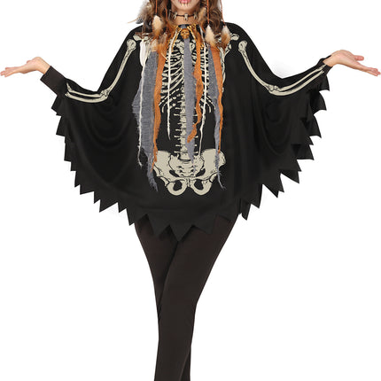 Skelet Poncho Zwart
