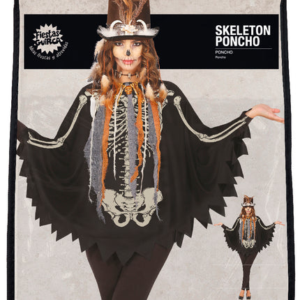 Skelet Poncho Zwart