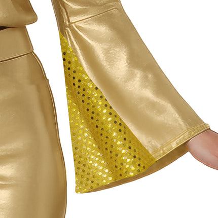 Kombinezon dyskotekowy złoty damski 3-częściowy