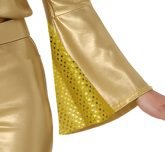 Kombinezon dyskotekowy złoty damski 3-częściowy