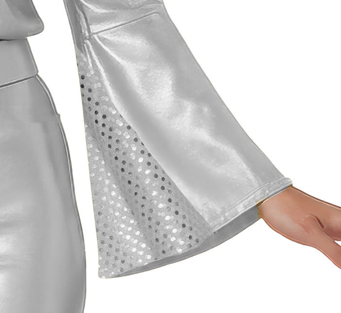 Kombinezon dyskotekowy damski 3-częściowy srebrny